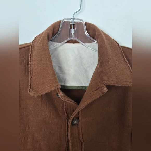 Pal’las Palace Japan Brown Cotton Knit Jacket Utility Button Front S - Picture 4 of 13